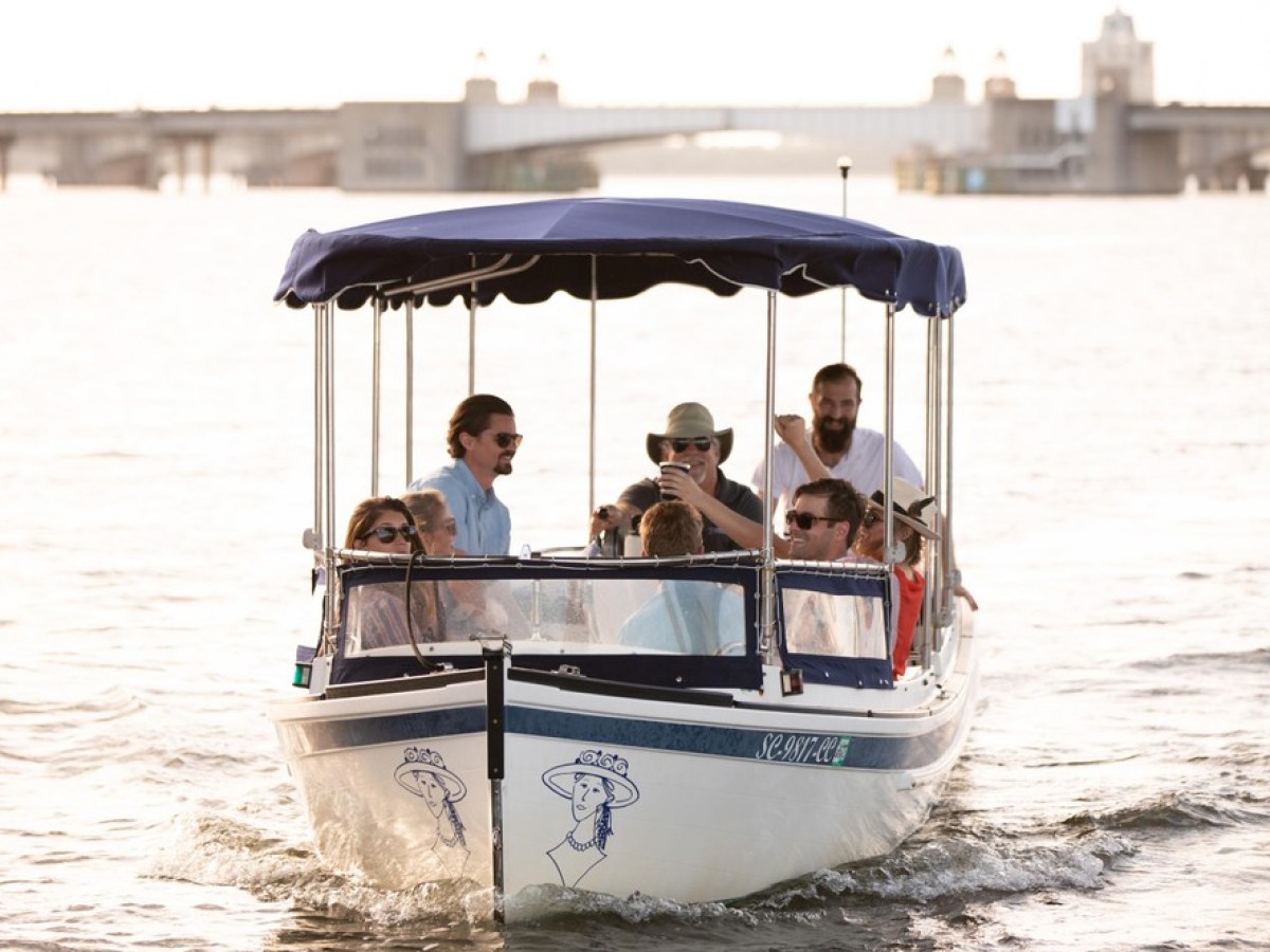 a small boat in a body of water